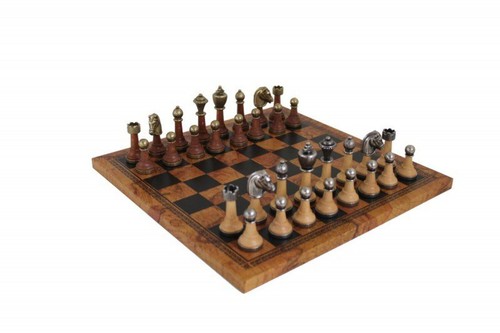 Italfama metal wood chess - metal,