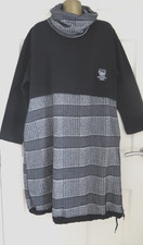 WOMEN'S MADE IN ITALY BLACK MIX DRAW HEM LAGENLOOK DRESS SNOOD approx size 14 16