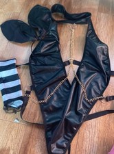 Ann Summers Bunny Girl Costume – Wet Look Fancy Dress Outfit Black Halloween