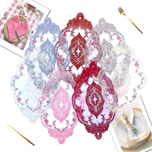 Oval lace embroidered - oval,