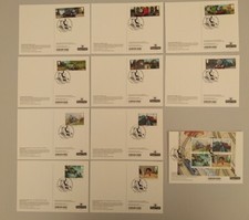 2011 THOMAS THE TANK ENGINE  Set of 11 PHQ Postcards USED Back BOX PL FDI