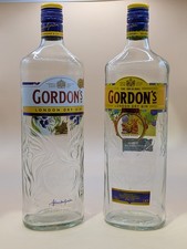 2 Gordon's  Gin 1L clear glass
