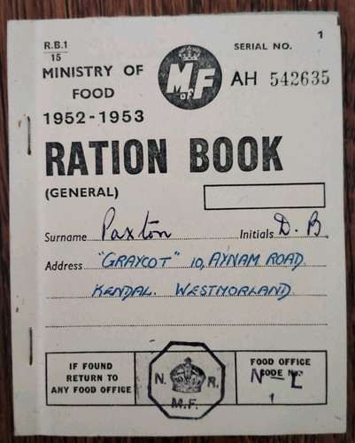 Ministry food ration book - ministry, _