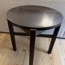 Dark Wood Round Side Table