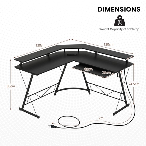 Desk with built socket 51 - built,