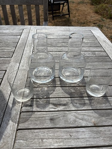 Pair glass water carafes - of,