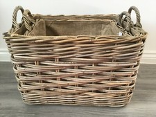 Rectangle Rattan Log / Storage / Baskets, Excellent Quality, Hessian Lined