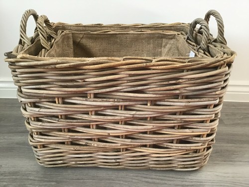 Rectangle rattan log storage - rectangle, /