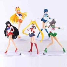 5Pcs-Set Sailor Moon Anime Action Figure Mizuno Super Hero Cartoon Toy Model