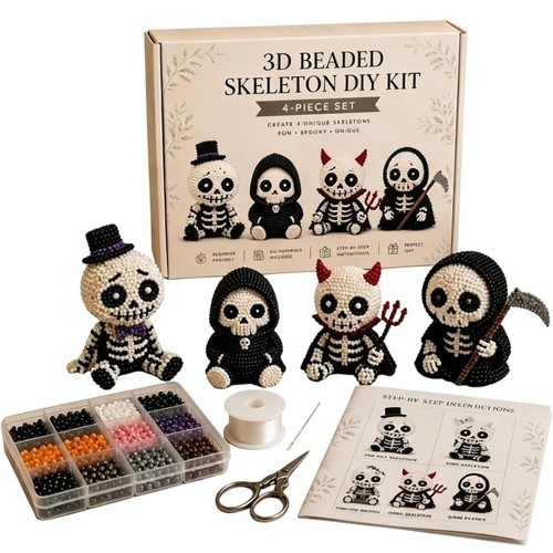 Beaded skeleton diy kit - 3d,