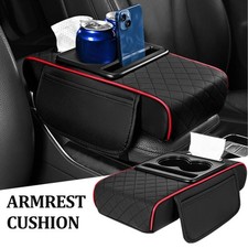 Car Auto Center Console Armrest Box Cushion W/ Cup Holder Arm Rest Pad Universal
