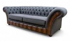 3 Seater Fabric With Tan Real