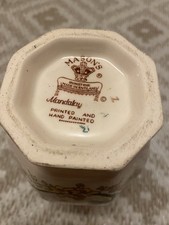 Vintage Masons Ironstone China Blue Mandalay Indian Vase Hand Painted Stamped 