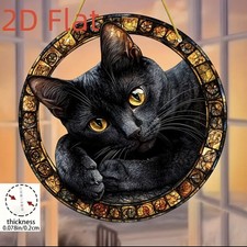 Black Cat Head Suncatcher
