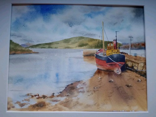 Original watercolour loch - watercolour.,