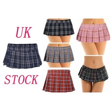 UK Sexy Womens Plaid Mini