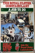 Original 1970s R.U.C. Royal Ulster Constabulary Recruitment Poster.