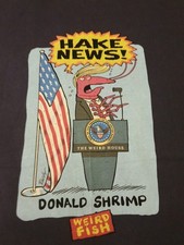 Weird Fish Men's 3XLarge T Shirt Short Sleeve HAKE NEWS DONALD SHRIMP 3XL