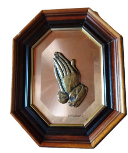 Vintage praying hands copper - vintage,