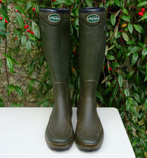 Le Chameau Country Lady Size 5 (EU 38) Wellingtons Jersey Lined Green Wellies