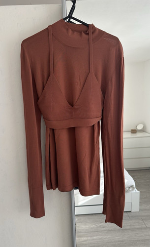 Zara brown knit piece set - knit,