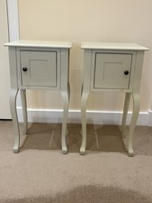 Laura Ashley Roslind Bedside Table Cabinets (Pair) Grey Shabby Chic