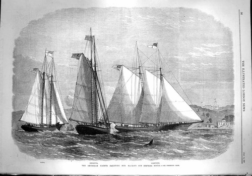 Original old antique print - old,