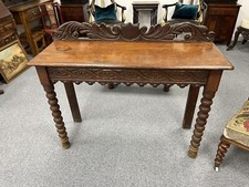 Oak jacobean console table - oak,