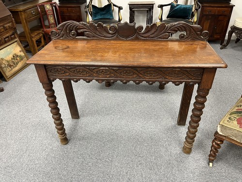 Oak jacobean console table - oak,