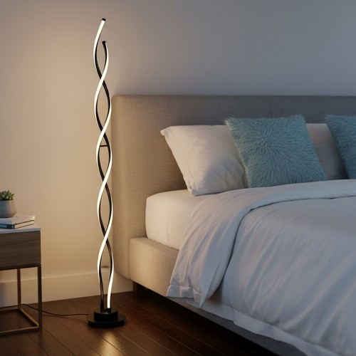 Black twist floor lamp - lamp, living