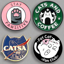 Fun Cat Design Enamel Pins