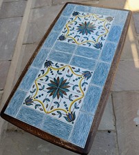 Mid Century Blue Tile & Teak Coffee Table. Can deliver 