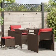  Garden Sofa Set Brown PE