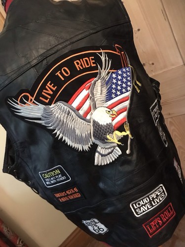 Biker vest buffalo leather - biker,