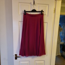 Womens Next Burgundy A Line Smart/ Formal/ Work Pleated lined Skirt
