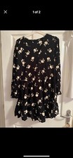 Black Flowery Dress F&F Tesco - size 16
