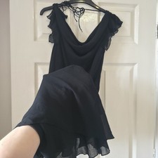 Vintage black chiffon maxi - black,