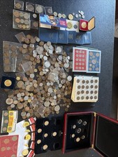 Massive Joblot Of Coins Loose And In Cases. Coins In Wooden Box With Some COA.