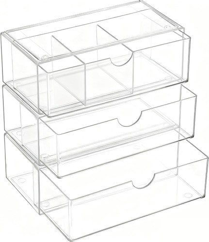 Tier acrylic drawers - 3-tier,