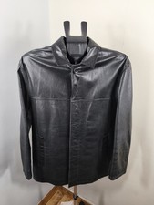 Hugo Boss Mens Leather Blazer/Coat Size 52/XL 100% Calfskin/Check Description