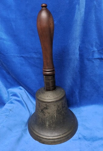 Large antique bronze handbell - bronze,