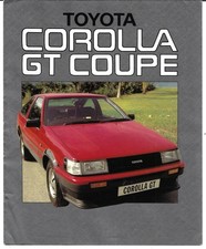 Toyota Corolla 1.6 GT Coupe RWD 1984-1985 UK Market Foldout Sales Brochure