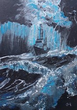 Fishing Trawler Stormy Seas -