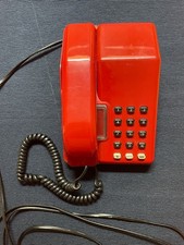 Vintage BT British Telecom Viscount Telephone Red Retro Button Push 1980s