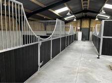Internal Stables Equestrian American Barn Black Plastic Infill, Front 3660mm