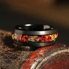 8mm Red Nebula Black Tungsten
