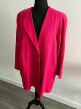 Ladies Windsmoor Loose Jacket UK12/EY40/US8 Fucshia Linen Look Lined Long Sleeve