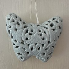 Teal Ceramic Hanging Butterfly