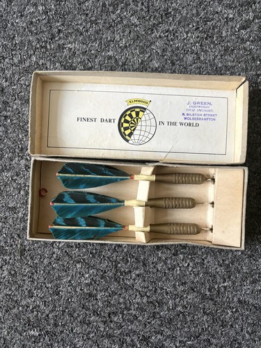 Vintage elmwood darts set - vintage,