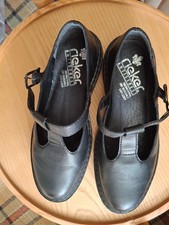 Black Leather Rieker Shoes